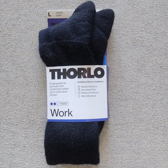 Thorlo Thigh High Work Socks Mens Shoe Size 10-13 (L) - New in Bag - Picture 1 of 5